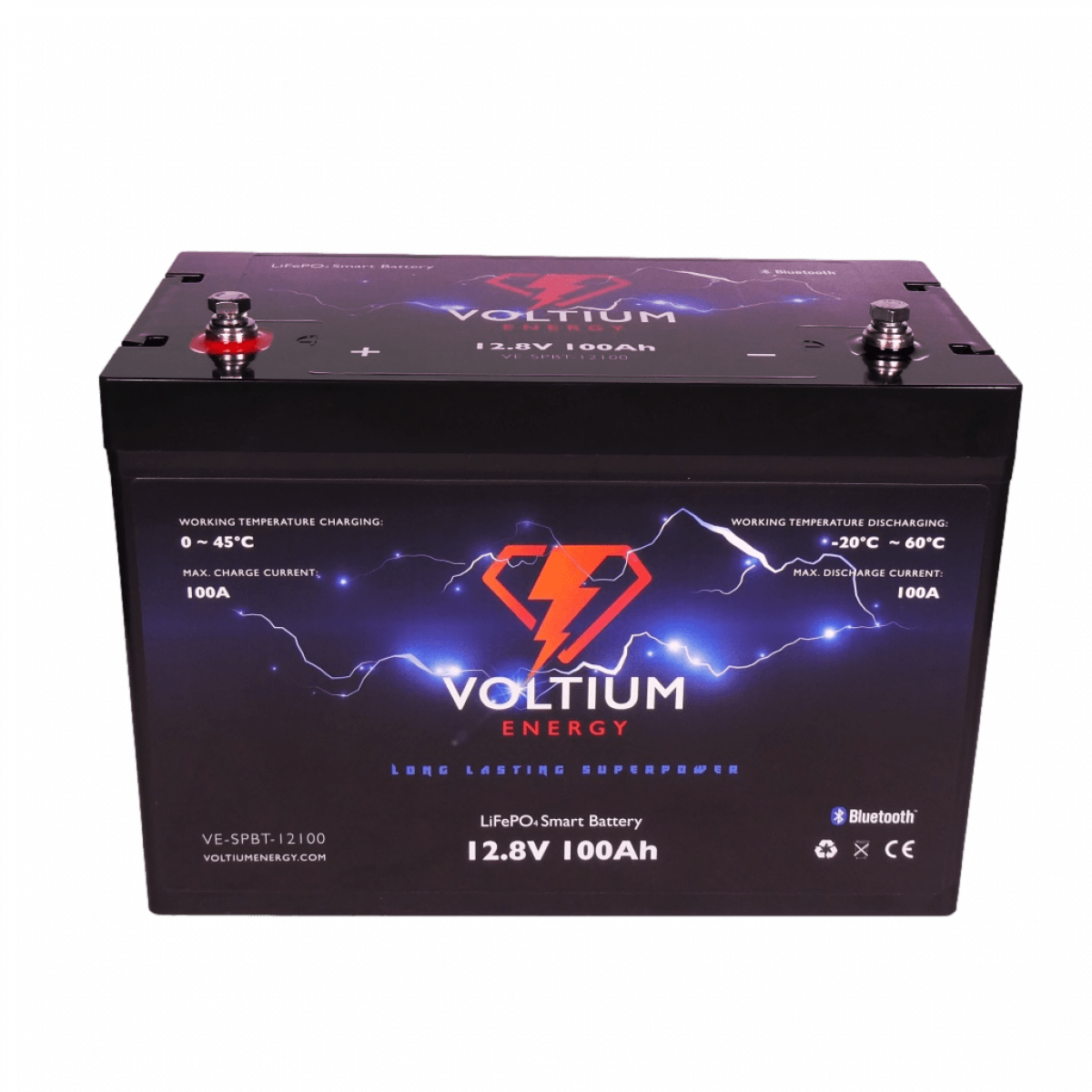 Geven toernooi niettemin Voltium Energy LiFePO4 accu 12,8V 100Ah met Bluetooth APP