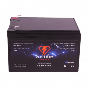 Voltium Energy® LiFePO4 Lithium accu 12,8V 12Ah met APP