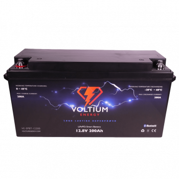 Voltium Energy® LiFePO4 Lithium accu 12,8V 200Ah met APP