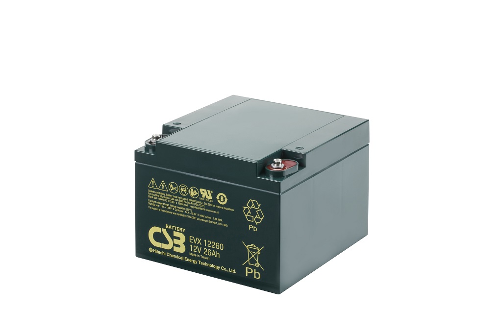 EVX12260B3 - 12V 26Ah Deep Cycle AGM loodaccu van CSB Battery