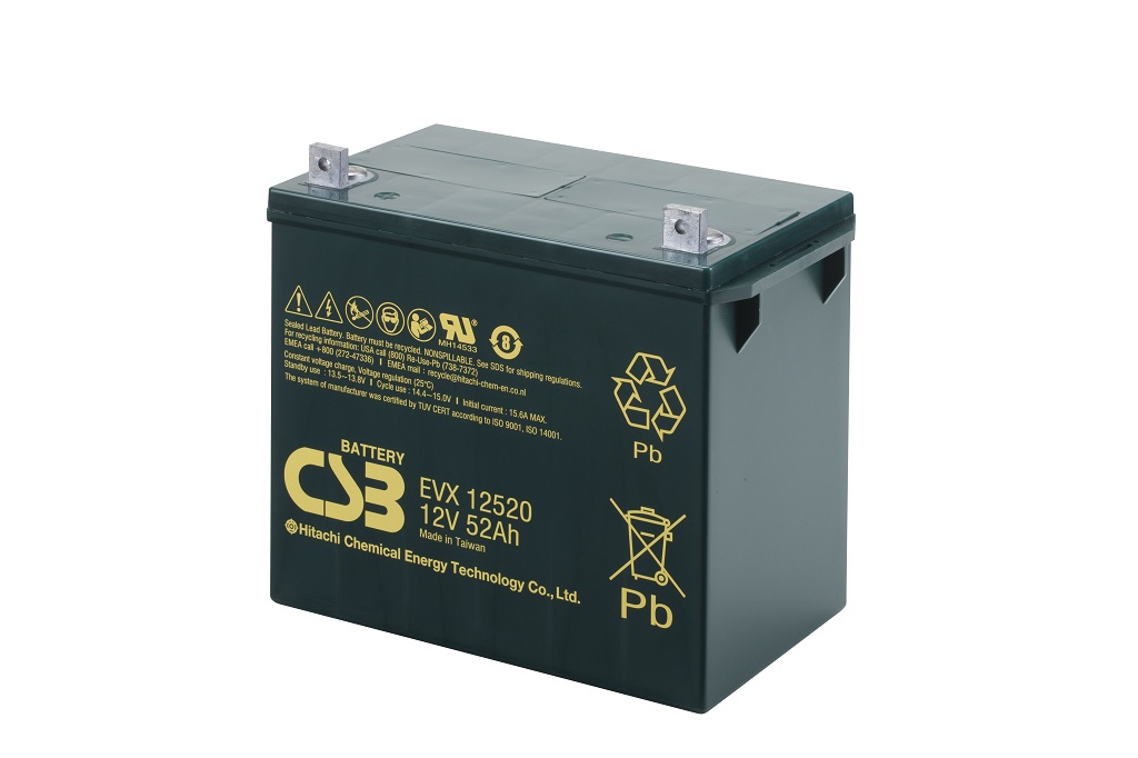 EVX12520 - 12V 52Ah Deep Cycle AGM loodaccu van CSB Battery