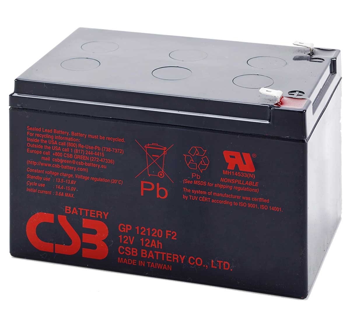 UPS noodstroom accu 1 x GP12120F2 van CSB Battery